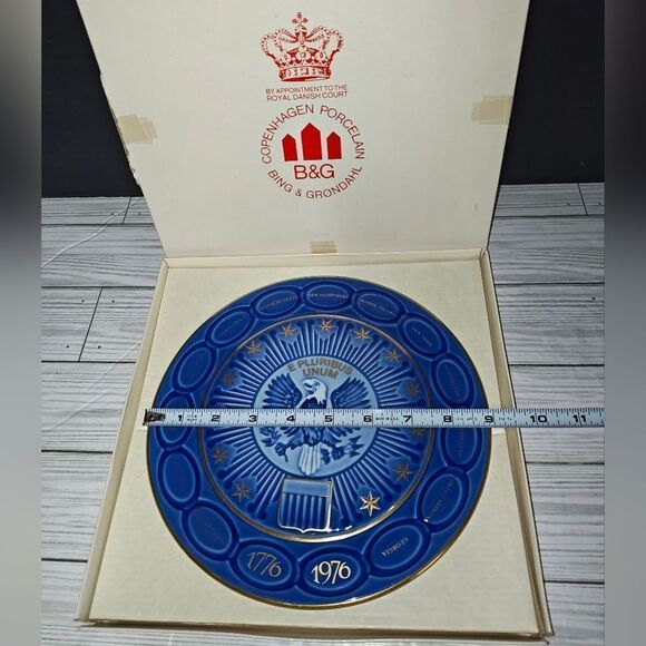 B & G Bing & Grondah Copenhagen USA Bicentennial Plate 1776-1976 Special Edition - Picture 8 of 9